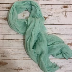 Frayed edge mint scarf